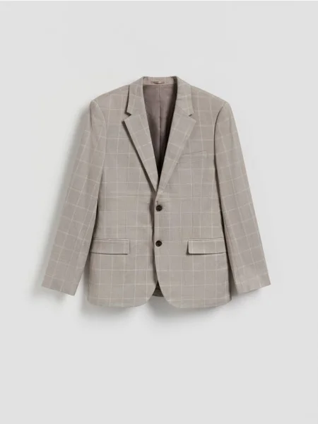 Reserved Marynarka slim fit z wiskozą brązowy