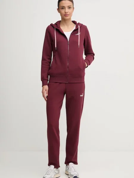 Komplet dresowy Puma z kapturem czerwony