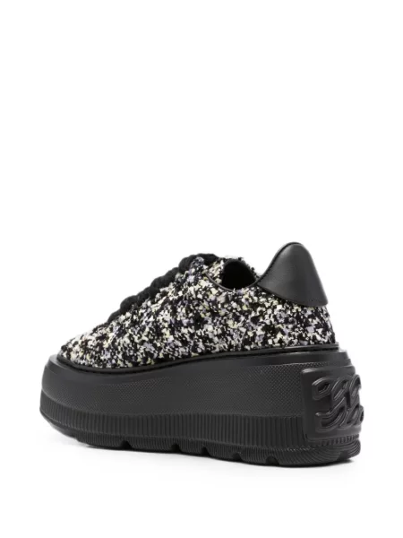 Πλεκτά sneakers Casadei με πλατφόρμα μαύρο