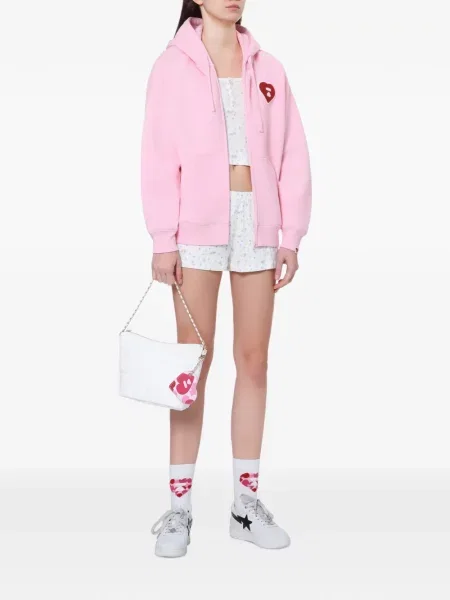 Majica s kapuljačom Apee™ By *a Bathing Ape® s uzorkom srca s autogramom ružičasta