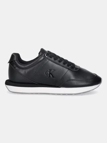 Dámske topánky Calvin Klein Retro Runner Lace Up Leather MG black/formal gray čierna