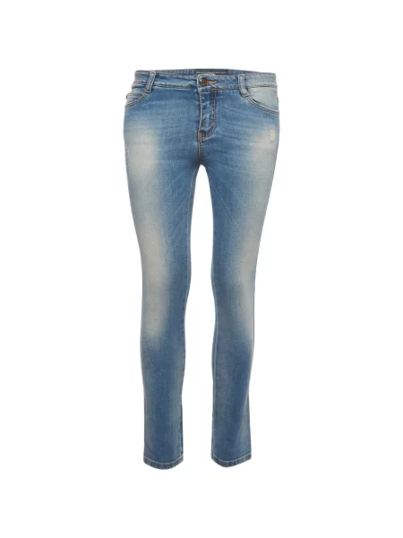 Blugi skinny Ermanno Scervino zdrențuiți skinny fit albastru