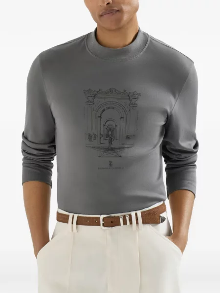 Tricou Brunello Cucinelli cu imagine gri