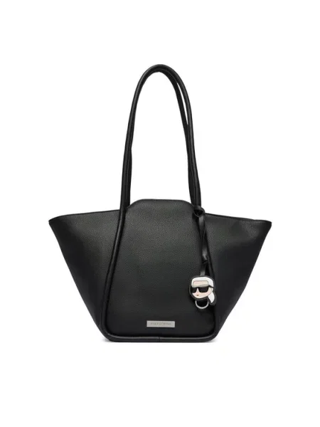 Karl Lagerfeld Shopper táska Ikon Pebble fekete