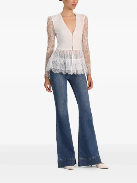 Top Alice + Olivia din dantelă alb