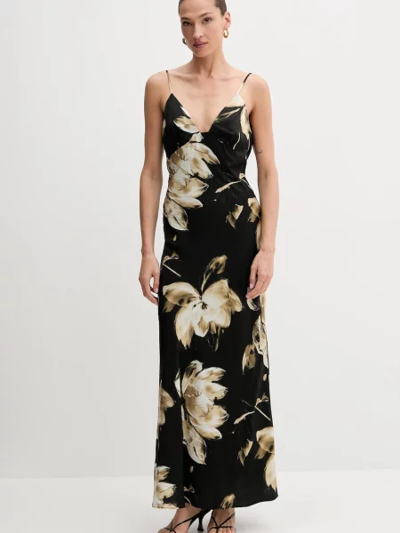 Bardot rochie maxi drept negru