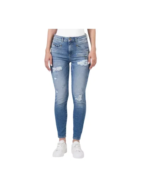 Skinny jeansy skinny Mod'8 niebieskie