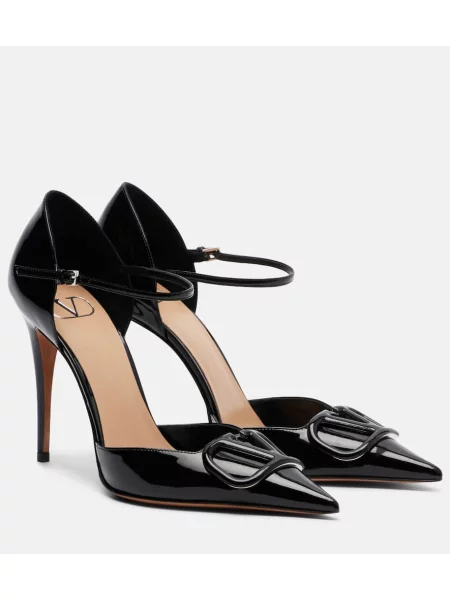 Pantofi cu toc Valentino Garavani din piele de lac negru