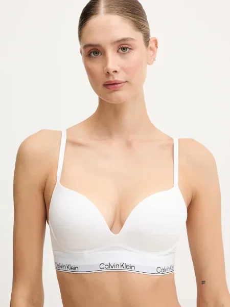 Сутиен Calvin Klein Underwear с меланжов десен бяло