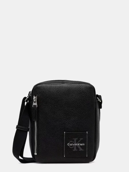 Calvin Klein geantă mică pentru bărbați cu imitație de piele negru