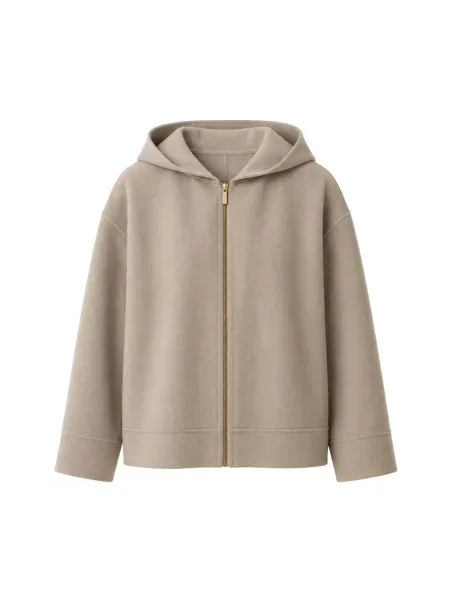 Bluza z kapturem Max Mara z kapturem beżowa