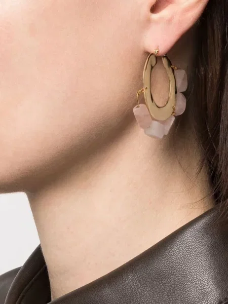 Auskarai Jil Sander su kristalais rožinė