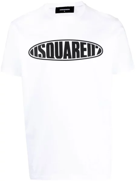 Tricou Dsquared2 cu imagine scurt alb