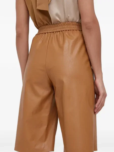 Pantaloni scurți Sisley din piele maro