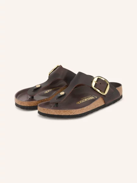 Birkenstock Žabky Na Gizeh Big Buckle tmavě / zlatá hnědá