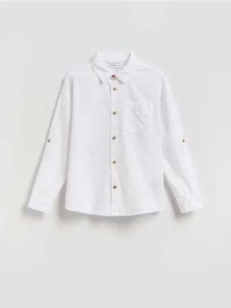 Reserved Сорочка із суміші льону й білий