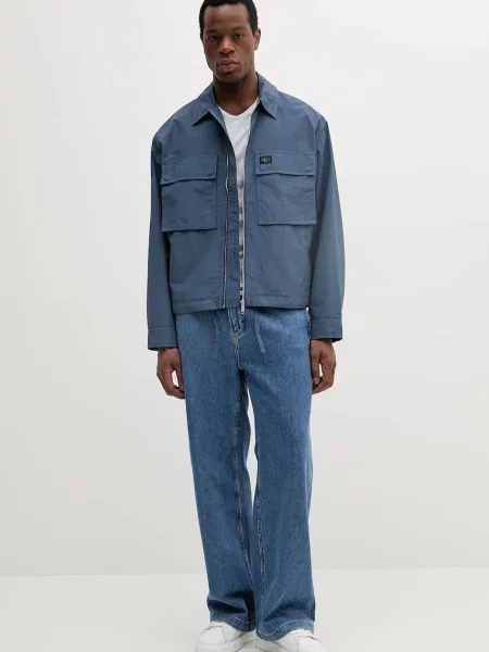 Calvin Klein Jeans kurtka przejściowa oversize niebieski
