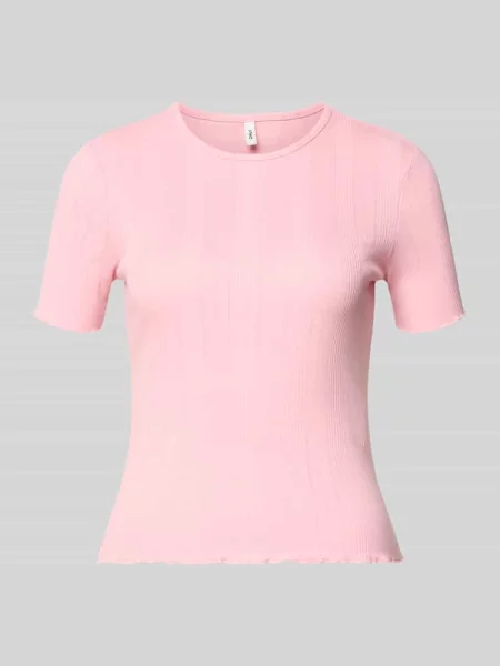 T-shirt o kroju slim fit z mieszanki bawełny model TENNA' Only różowa