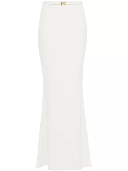 Maksi spódnica maxi Elisabetta Franchi z krepy biała