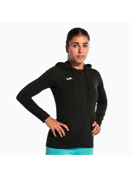 Bluză de tenis pentru femei Joma Sculpture II Zip-Up Hoodie black negru