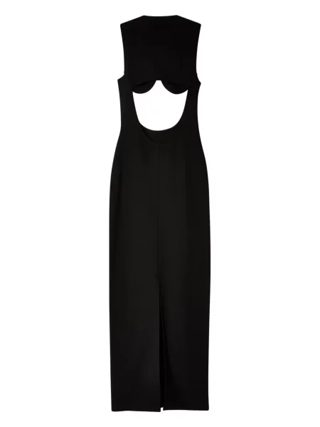 Oblekové maxi maxi šaty Jean Paul Gaultier jersey černé