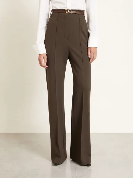 Opásaný kalhoty Sportmax hnědé