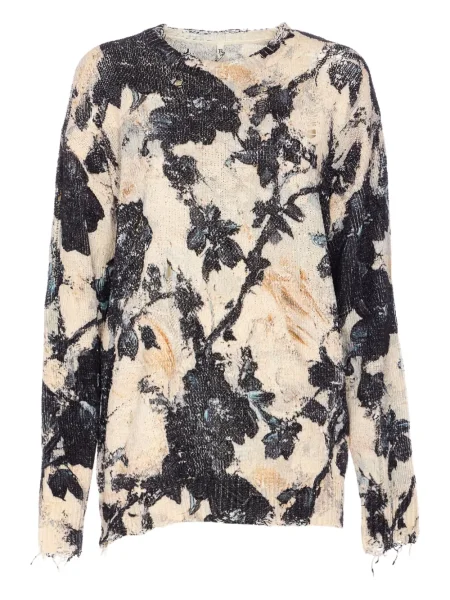 Bluza R13 z przetarciami w kwiatki