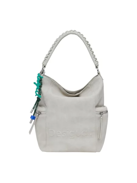 Desigual plecak HALF LOGO ARICA PIE mały gładki beżowy