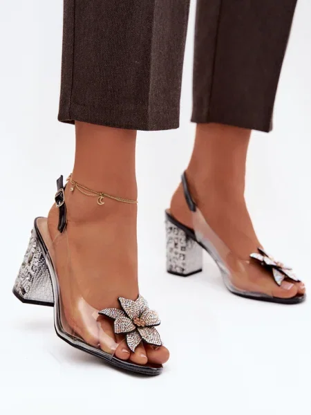 Sandale D&a transparente alb