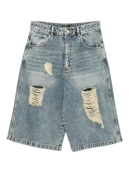 Szorty jeansowe Tout A Coup z dziurami niebieskie