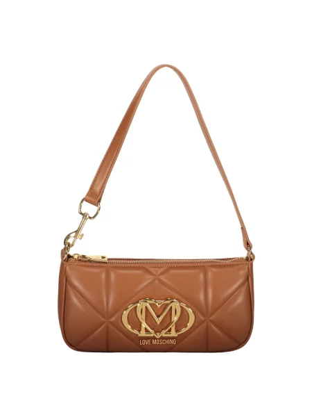 Torebka Love Moschino biznesowa z logo brązowa