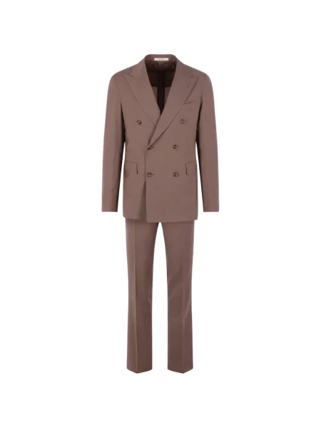 Dvouřadý oblekový oblek Tagliatore hnědý