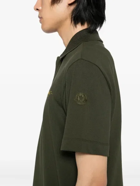 Polo Moncler cu broderie verde