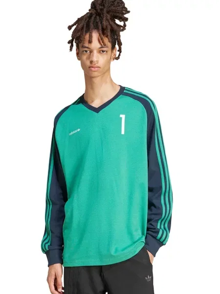 Majica z dolgimi rokavi adidas Originals JERSEY zelena