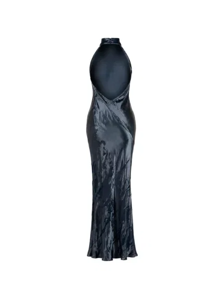 Rochie The Sei cu gât halter albastru