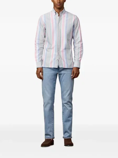 Csíkos twill ing Hackett London zöld