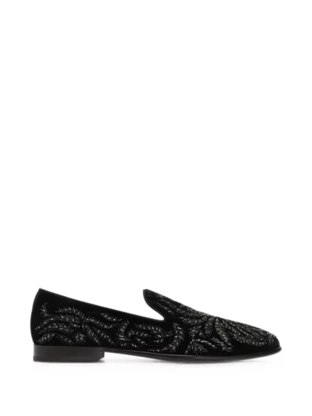Pantofi loafer Dolce & Gabbana de catifea negru