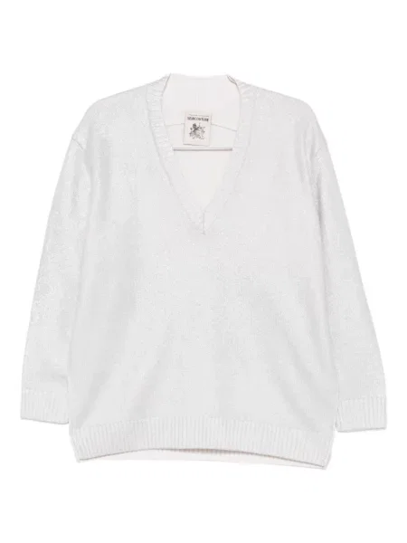 Pulover Semicouture cu decolteu în V gri