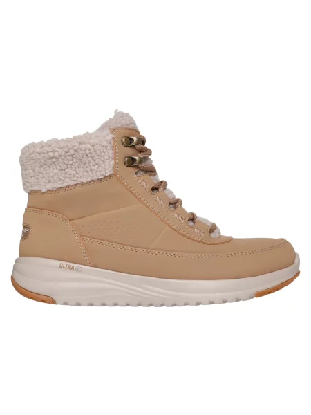 Botki Skechers skórzane brązowe