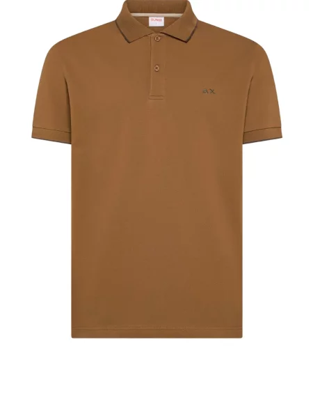Tricou polo Sun68 cu autograf maro