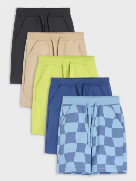 Sinsay Teplákové kraťasy s vysokým podílem bavlny 5 pack světle modrá