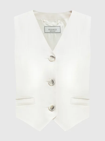 Жилет з вовною з ланцюжком моніль Peserico бежевий