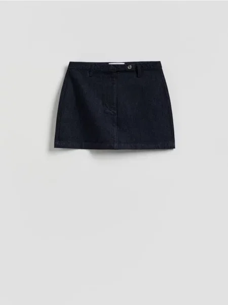 Reserved Fustă de blugi cu decorativi bleumarin