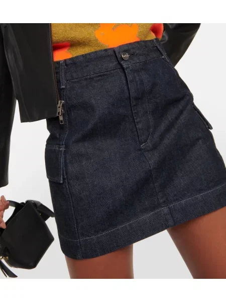 Fustă din denim Ag Jeans albastru