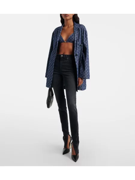 Top Gucci din jacard albastru