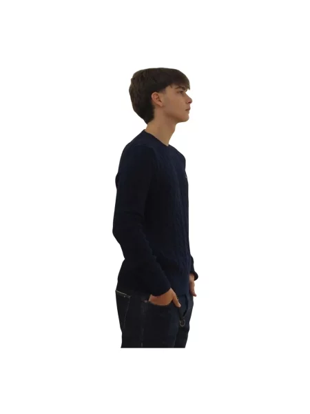 Dzianinowy sweter Polo Ralph Lauren niebieski