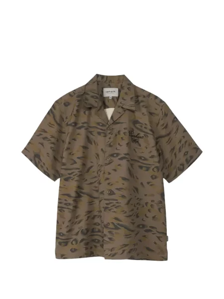 Cămașă Carhartt Wip cu imagine cu model leopard maro