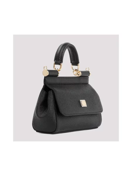Torebka Dolce And Gabbana skórzana elegancka czarna