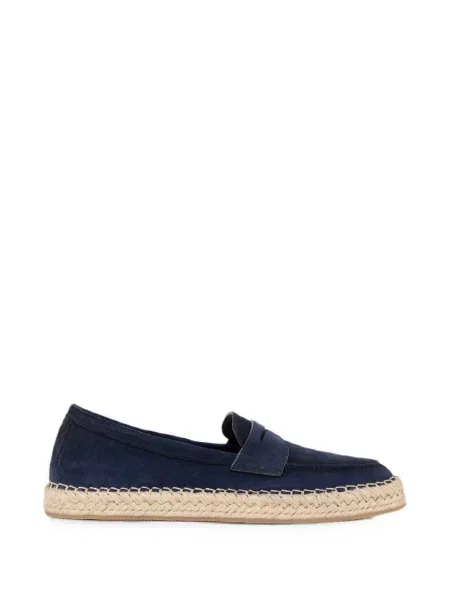 Chiloți Santoni din piele de căprioară slip-on albastru