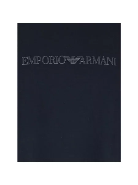 Koszulka Emporio Armani z nadrukiem z dżerseju niebieska